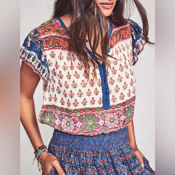 Boho Western Faherty Bemini Smocked Dress EUC Size S - Picture 3 of 13